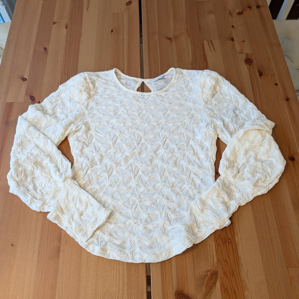 Anthropologie BTFL for Life Textured Long Sleeve Blouse L